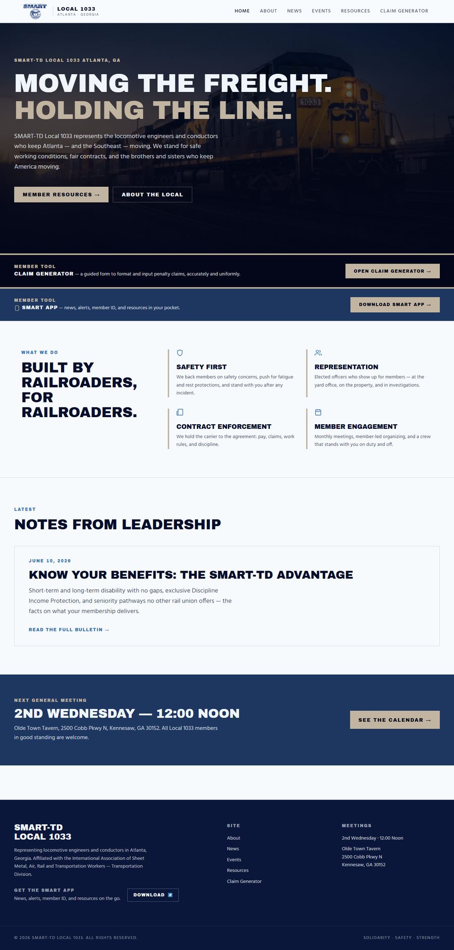 SMART-TD Local 1033 website